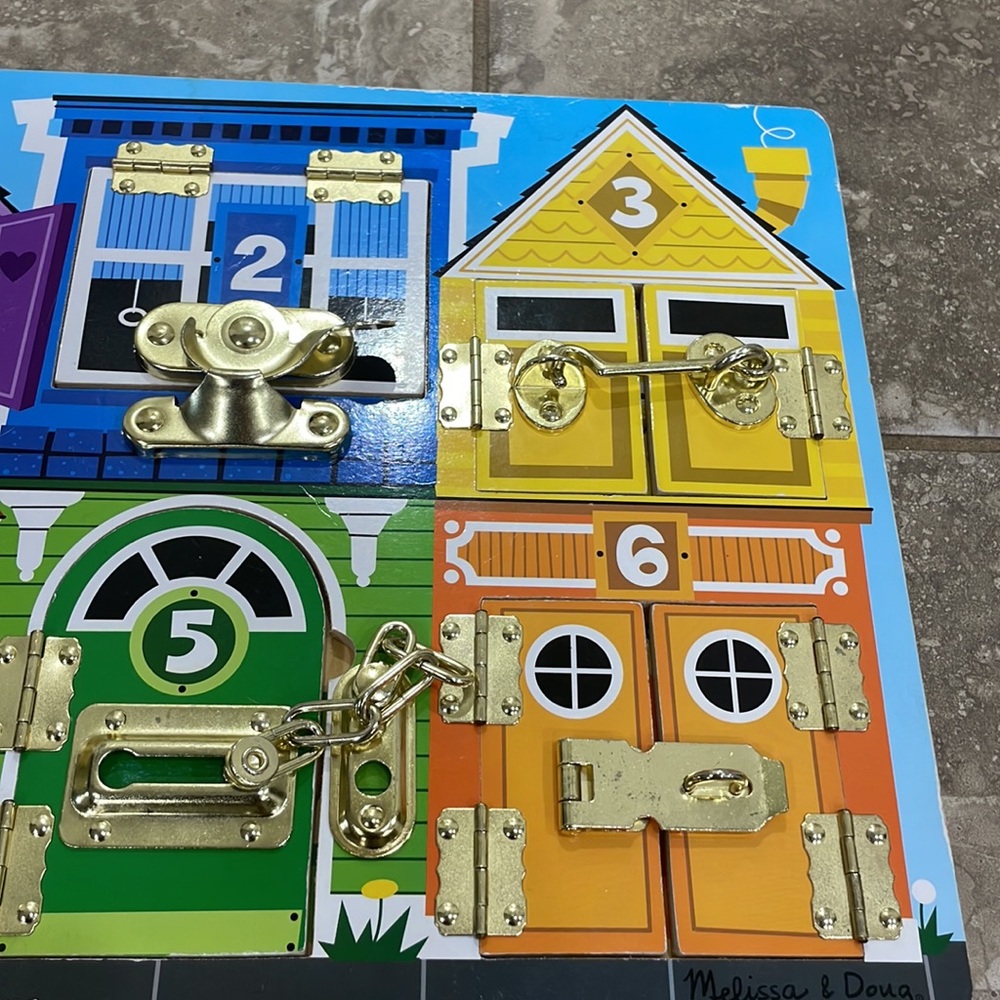 Melissa & Doug Wooden Latches Board Sensory Activity Toy‎ For Kids - Picture 3 of 8